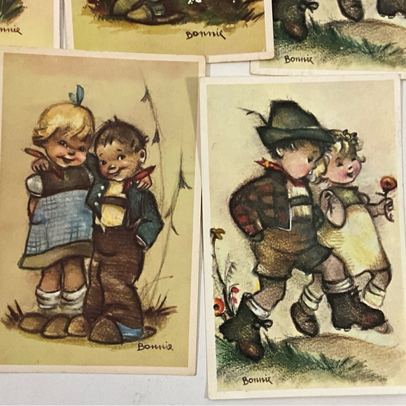 Vintage Lot of 5 Alfred Mainzer “Bonnie” Hummel like Kids Postcards Belgium - Picture 2 of 11